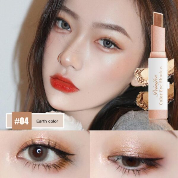 Eyeshadow Stick Stereo Gradien Shimmer Double Color Eye Shadow Cream Pen Eye Makeup Cosmetics Tool Waterproof 4