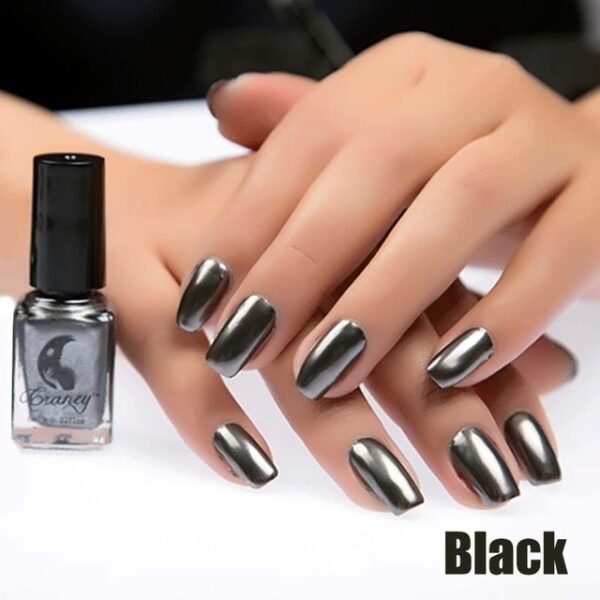 Fashion Mirror Nail Polish Silver Transparent Purple Rose Gold Color 6ML Long Lasting Nail Polish