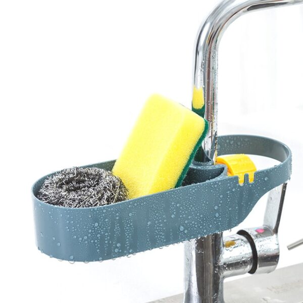 Faucet Storage Rack Adjustment Sink Sponge Holder Drain Rack Bathroom Kitchen Supplies Water Pool Hollow Sponge 1.jpg 640x640 1