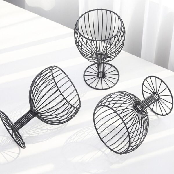 Fruit Basket Container Bowl Metal Wire Basket Kitchen Drain Rack Fruit Vegetable Storage Holder Snack Tray 5