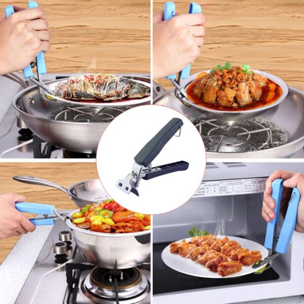 Hot Bowl Holder Dish Clamp Pot Pan Gripper Clip Hot Dish Plate Bowl Clip Tongs Silicone 2