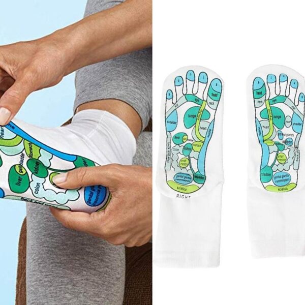 Hot Sale Acupressure Socks Physiotherapy Massage Relieve Tired Feet Reflexology Socks Foot Point Socks Full English 2