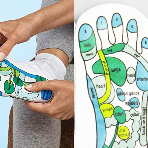 Vendita calda Calzini per digitopressione Massaggio fisioterapico Allevia i piedi stanchi Calzini per riflessologia Calzini per piedi Piede inglese completo 4