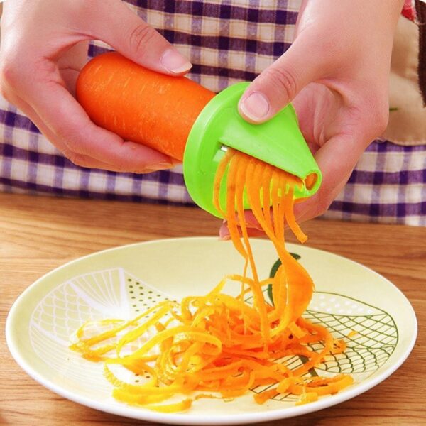 Herramientas de cocina Accesorios Gadget Embudo Modelo Cortadora en espiral Dispositivo de trituración de verduras Ensalada de cocina Zanahoria