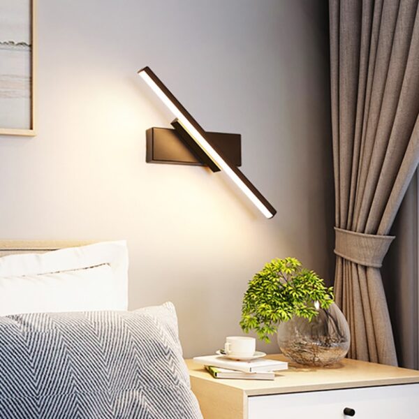 LED Wall Lamp Nordic Modern Minimalist Bedroom Bedside Lamp Creative Staircase Lamp Living Room Rotating Wall