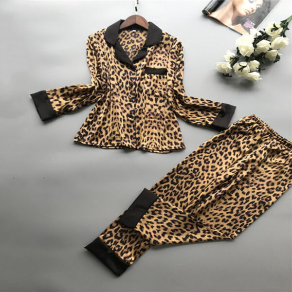 Lisacmvpnel Spring New Long Sleeve Pajamas Woman Ice Silk Fashion Leopard Print Sexy Pajama Set 3.jpg 640x640 3