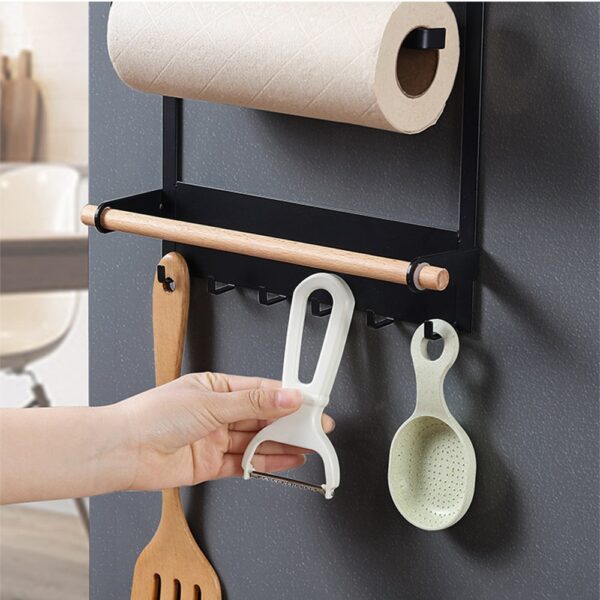 Magnet Fridge Shelf Paper Towel Roll Holder Magnetic Storage Rack Spice Hang Rack Decorative Metal Shelf 3