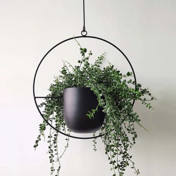 Pot suspendu en métal, chaîne de suspension pour plantes, panier de jardinière mural, support de Pot de fleur, maison jardin 1