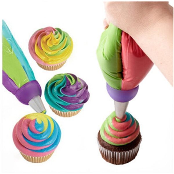 Mix 3 Colors Icing Piping Pastry Nozzles Converter Connector baking fondant cake decorating tools kitchen accessories