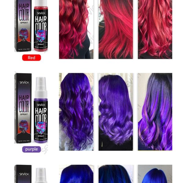 New 5 Color Liquid Hair Spray Unisex Party Cosplay Use Temporary Hair Color Dye Tinted Lasting 1