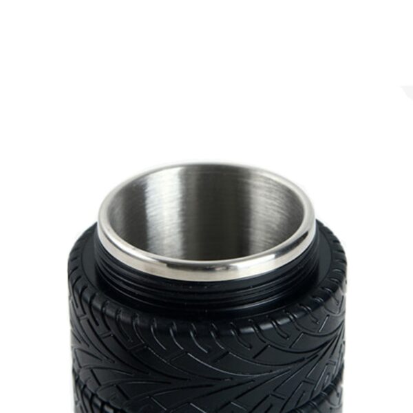 New Stainless Steel Tire Thermos Auto Mug Coffee Cup Tire Shape Stainless Steel Kettle Mini Portable 3