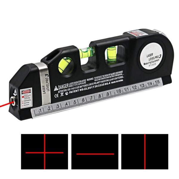 New hot 1Pc Multipurpose Level Laser Horizon Vertical Measure Tape Aligner Bubbles Ruler 6