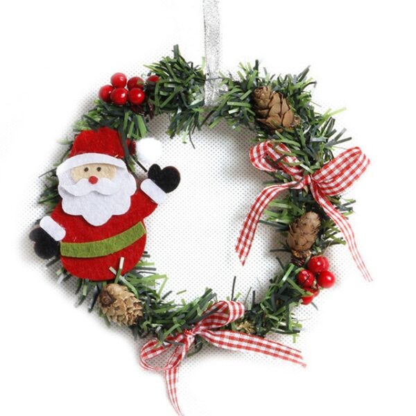 Nice Mini PVC Christmas Wreath DIY Xmas Ornament With Elk Snowman Santa Claus Baubles Christmas Wreath 1.jpg 640x640 1