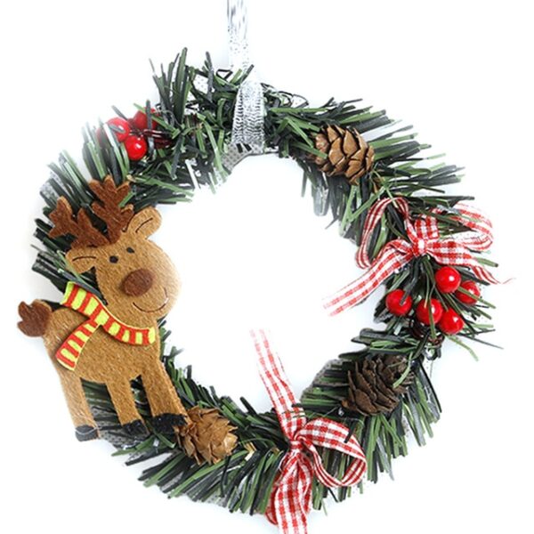 Nindot nga Mini PVC Christmas Wreath DIY Xmas Ornament Uban sa Elk Snowman Santa Claus Baubles Christmas Wreath 2.jpg 640x640 2