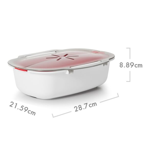 Plastic Steaming Dish Microwave Oven Fish Meat Vegetables Steamer Container Kitchen Tools Home Storage Box vaporera 5