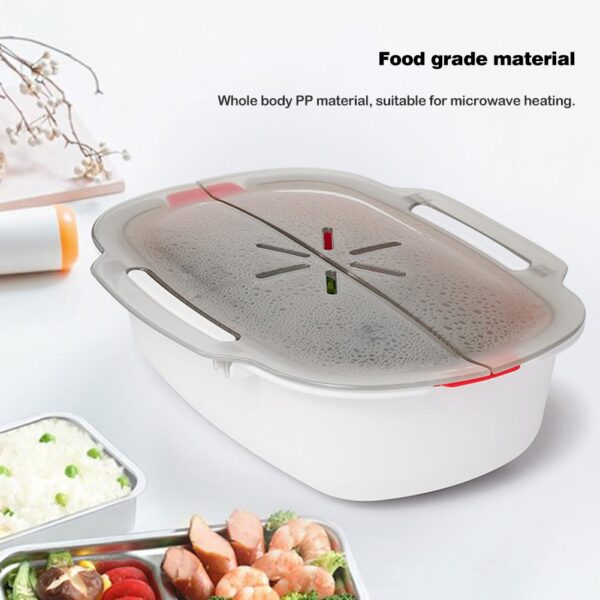 Plastic Steaming Dish Microwave Oven Fish Meat Vegetables Steamer Container Kitchen Tools Home Storage Box vaporera