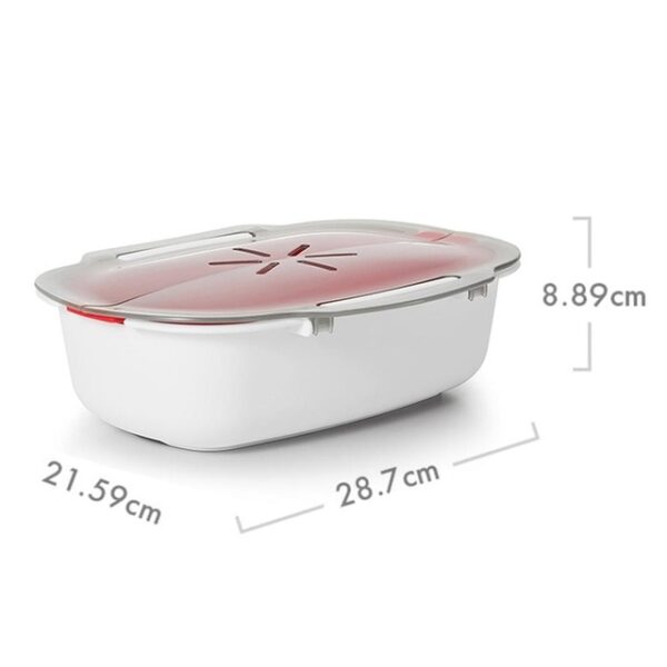 Plastic Steaming Dish Microwave Oven Fish Meat Vegetables Steamer Container Kitchen Tools Home Storage Box