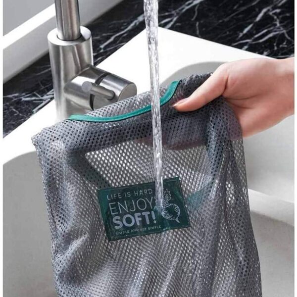 Reusable Produce Bag Reusable Washable Cotton Mesh Bags Organic Eco Friendly Mesh Handbag Long Handle Net 3