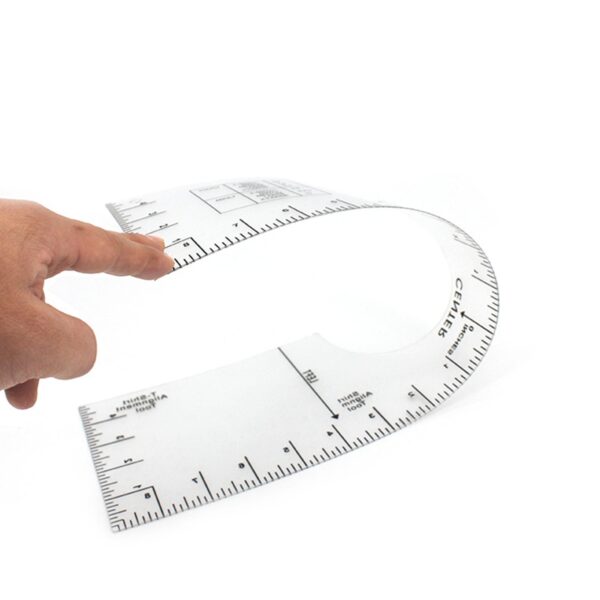 T Shirt Ruler Guide Alignment Tool High Accuracy T shirt Round Neckline Measurer Transparent Size Chart 5