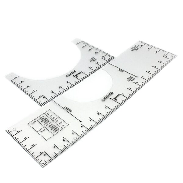 T Shirt Ruler Guide Alignment Tool High Accuracy T shirt Round Neckline Measurer Transparent Size Chart