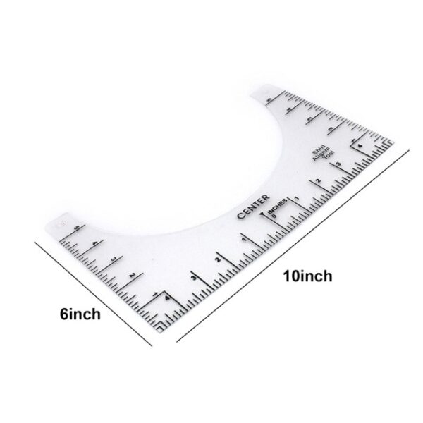 T Shirt Ruler Guide Alignment Tool High Accuracy T shirt Round Neckline Measurer Transparent Size