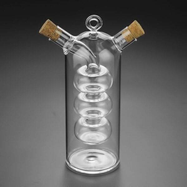 Transparent Glass Oil Bottle Vinegar Sauce Container Creative Double Layer Glass Spice Leak proof Oil Vinegar 2