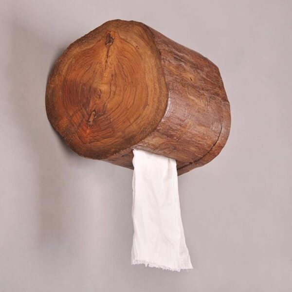 Vintage Wooden Paper Tube Home Hotel Room Tissue Box Bathroom Roll Holder Bathroom Kitchen Paper Holder 5