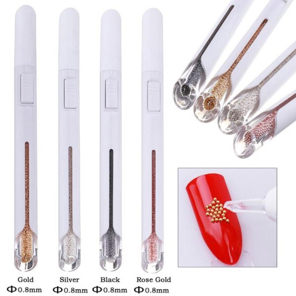 1pcs Bead Diameter Steel Beads Picking Dotting Pen Nail Art Tool Pick Up Small Ball Caviar 5