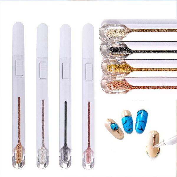 1pcs Bead diaméterna Steel Beads Picking Dotting Pen Nail Art Alat Nyokot Bola Leutik Caviar