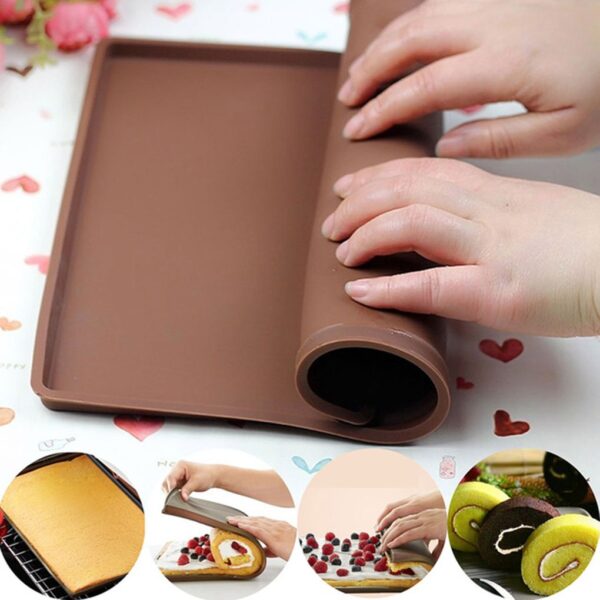 1pcs Nonstick Baking Pastry Tools Silicone Baking Rug Mat Silicone Mold Swiss Roll Mat Cake Pad