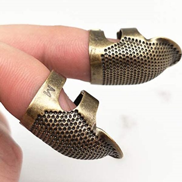 2 PC Antique Metal Finger Protector Th2 PC Sewing Accessories Antique Metal Finger Protector Thimble Ring 3