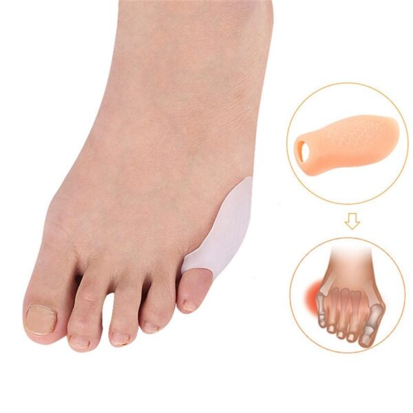2 pezzi piccolo dito del piede pollice gel di silicone protezione borsite alluce valgo correttore traspirante piede