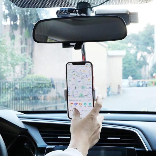 2021 Otomobîla Nû Xweseriya Têlefonê Mirror Mount Ji bo iPhone 12 GPS Seat Smartphone Car Telefon 1