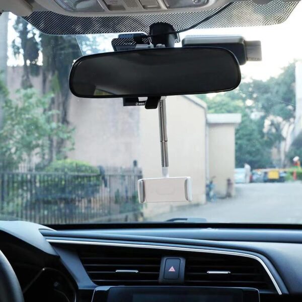 2021 New Car Rearview Mirror Mount Phone Paʻa No iPhone 12 GPS Noho Smartphone Kaʻa Phone 2