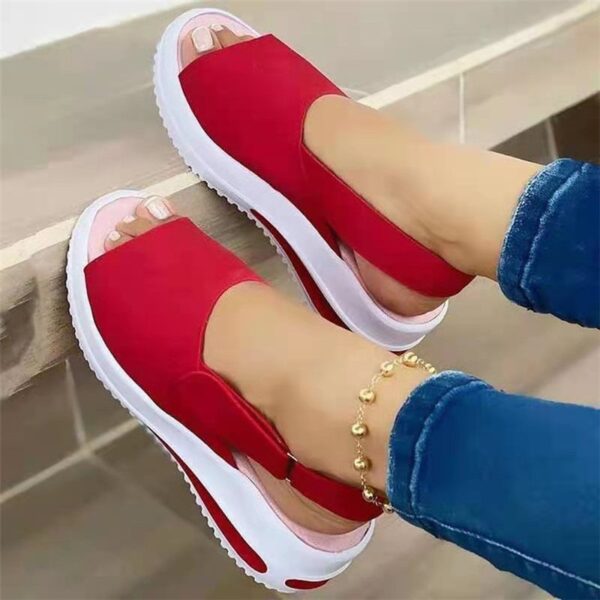 2021 New Women Sandals Female Shoes Summer Wedge Comfortable Sandals Ladies Slip on Flat Sandals Women 4