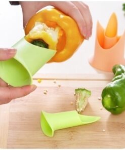 2Pcs set Creative Pepper Corer Slicer Pepper Seeded Remover Device Tomato Coring Device Fruit Vegetable Cutter 2
