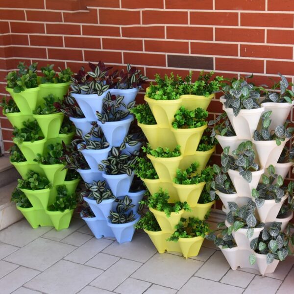 3 Dimensional Multi Layer Combination Flower Pot Strawberry Planting Pot Large 3 Petal Flower Pot Balcony 2