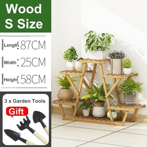 Supporto per piante in legno a 3 livelli, portafiori per bonsai, supporto per espositore da giardino, balcone, patio