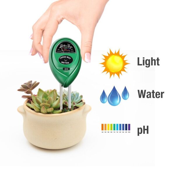 3'ü 1 Arada Toprak Su Nem PH Ölçer Asitlik Nem Güneş Işığı Işık PH Testi Bahçe Bitkileri Çiçekler 1