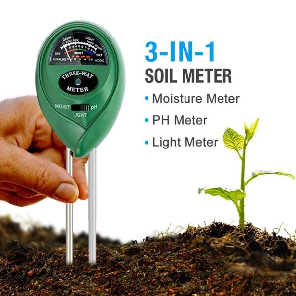 3 in1 Soil Water Moisture PH Meter Acidity Humidity Sunlight Light PH Test Garden Plants Flowers