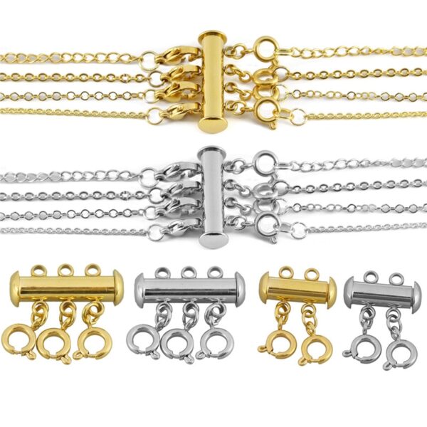 3sets Lot Multi Lobster Clasp Layering Strand Necklace Clasp Connectors DIY Жасоодо Браслет Зергер буюмдарын 1