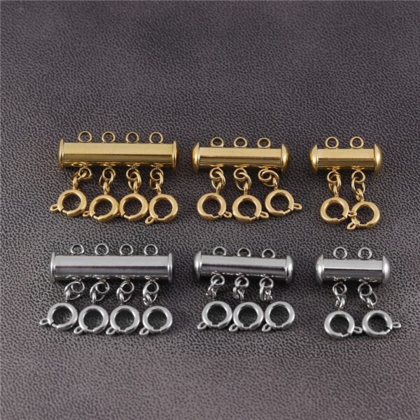 3 ชุด Lot Multi Lobster Clasp Layering Strand สร้อยคอ Clasp Connectors สำหรับ DIY สร้อยข้อมือเครื่องประดับ 4