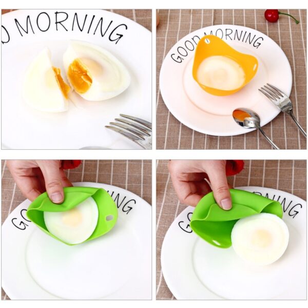 4 Pcs Silicone Egg Poacher Poaching Pods Pan Cetakan Dapur Alat Memasak Aksesori Cocina Gadget Accesorios 4