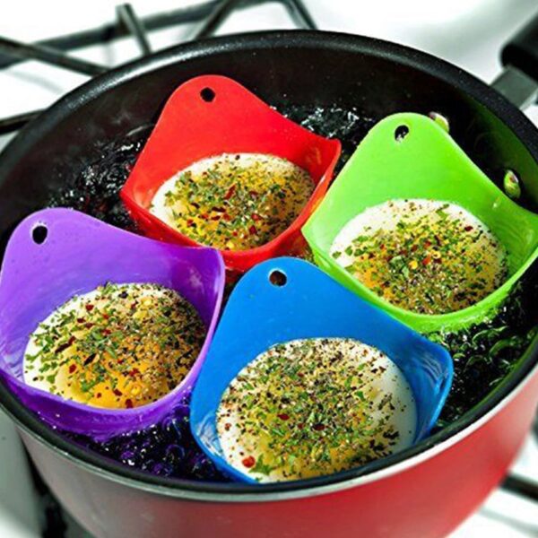 4 Pcs Silicone Egg Poacher Poaching Pods Pan Cetakan Dapur Alat Memasak Aksesori Cocina Gadget Accesorios