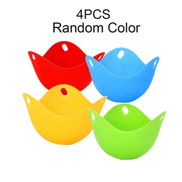 4 Pcs Silicone Egg Poacher Poaching Pods Pan Cetakan Dapur Alat Memasak Aksesori Cocina Gadget