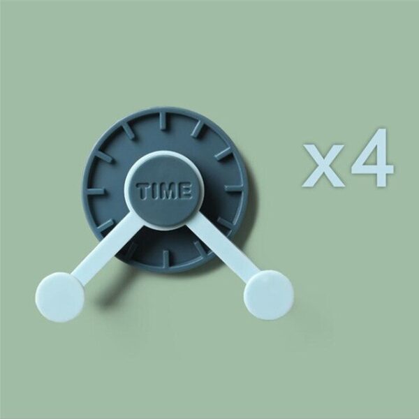 4pcs lot Time Clock Wall Hooks Clothes Towel Mask Hanger Rotating Strong Sticky Hook Bag Coat 1.jpg 640x640 1