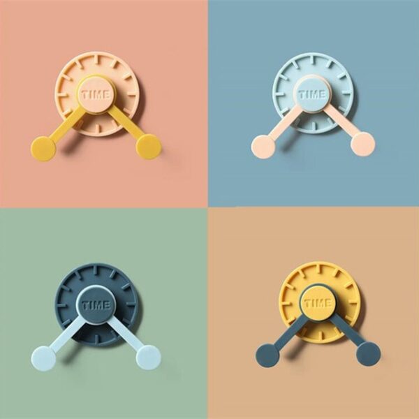 4pcs lot Time Clock Wall Hooks Clothes Towel Mask Hanger Rotating Strong Sticky Hook Bag Coat 4.jpg 640x640 4