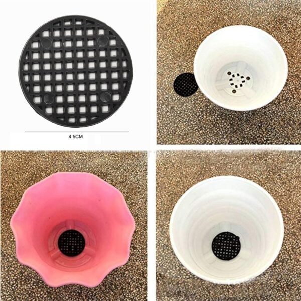 50 PCS Garden Flower Pot Drainage Screens Round Mesh Pads For Succulent Bonsai Avoiding Rotting Roots 1