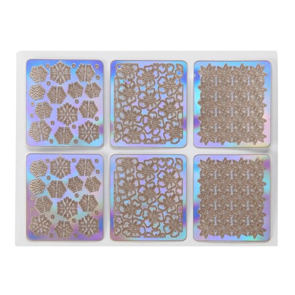 6 12 24 coli DIY Nail Art Vinyls Mold Stencil Hollow Template Guide Stickers Nail Art 2