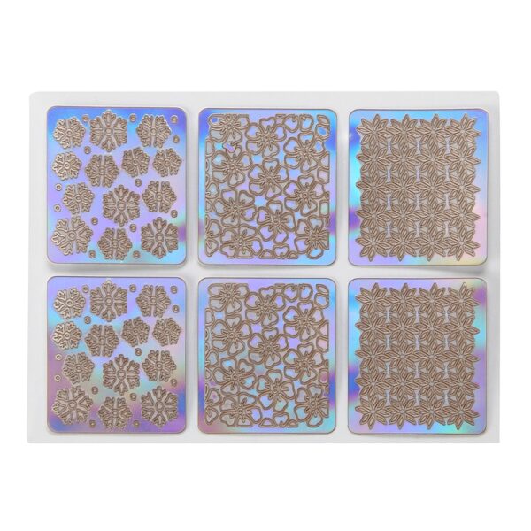 6 12 24 Sheet DIY Nail Art Vinyls Mold Stencil Hollow Template Guide Stickers Nail Art 2